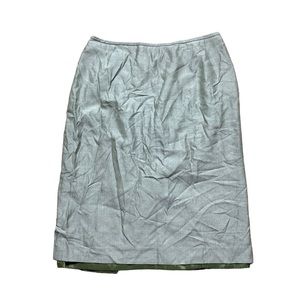 Vintage Green Double-Layered Green Two-Toned Pencil Skirt